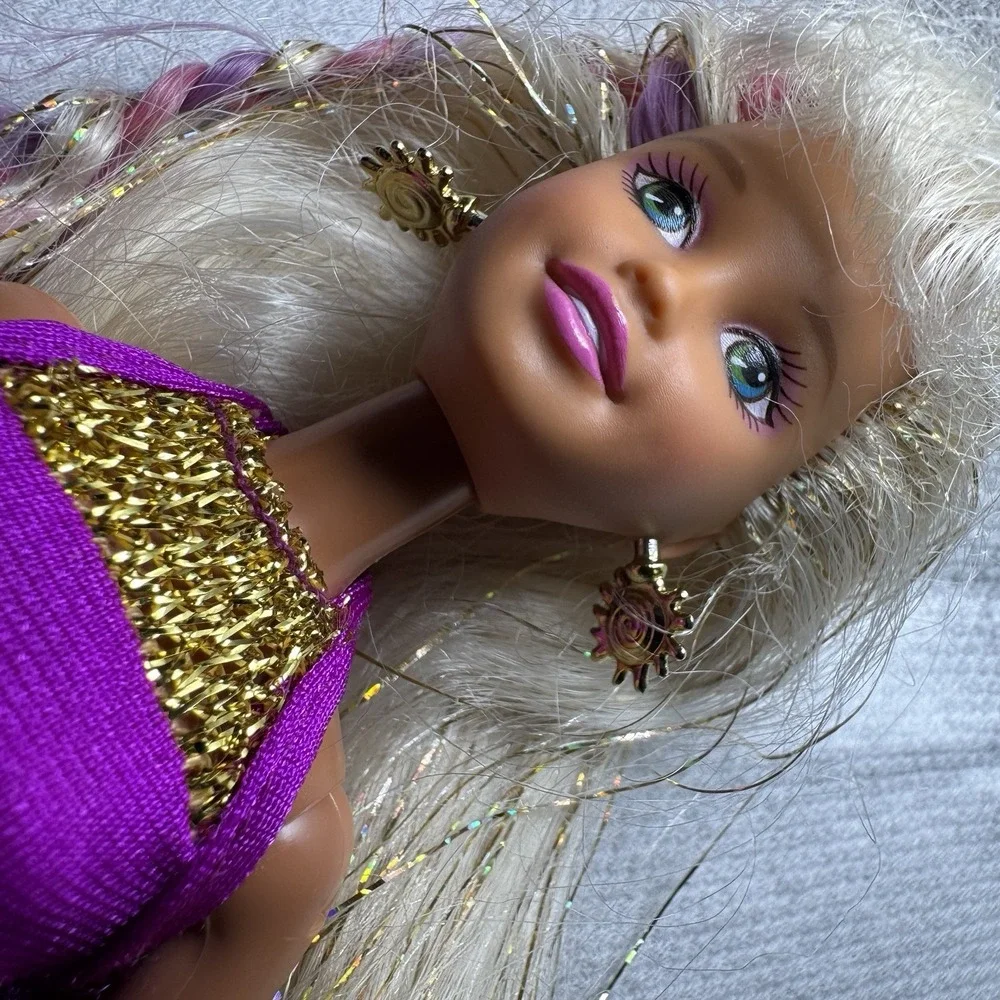 VTG 1996 Splash N Color SKIPPER‎ Doll Barbie MATTEL 16171 Blonde Glitter Pink